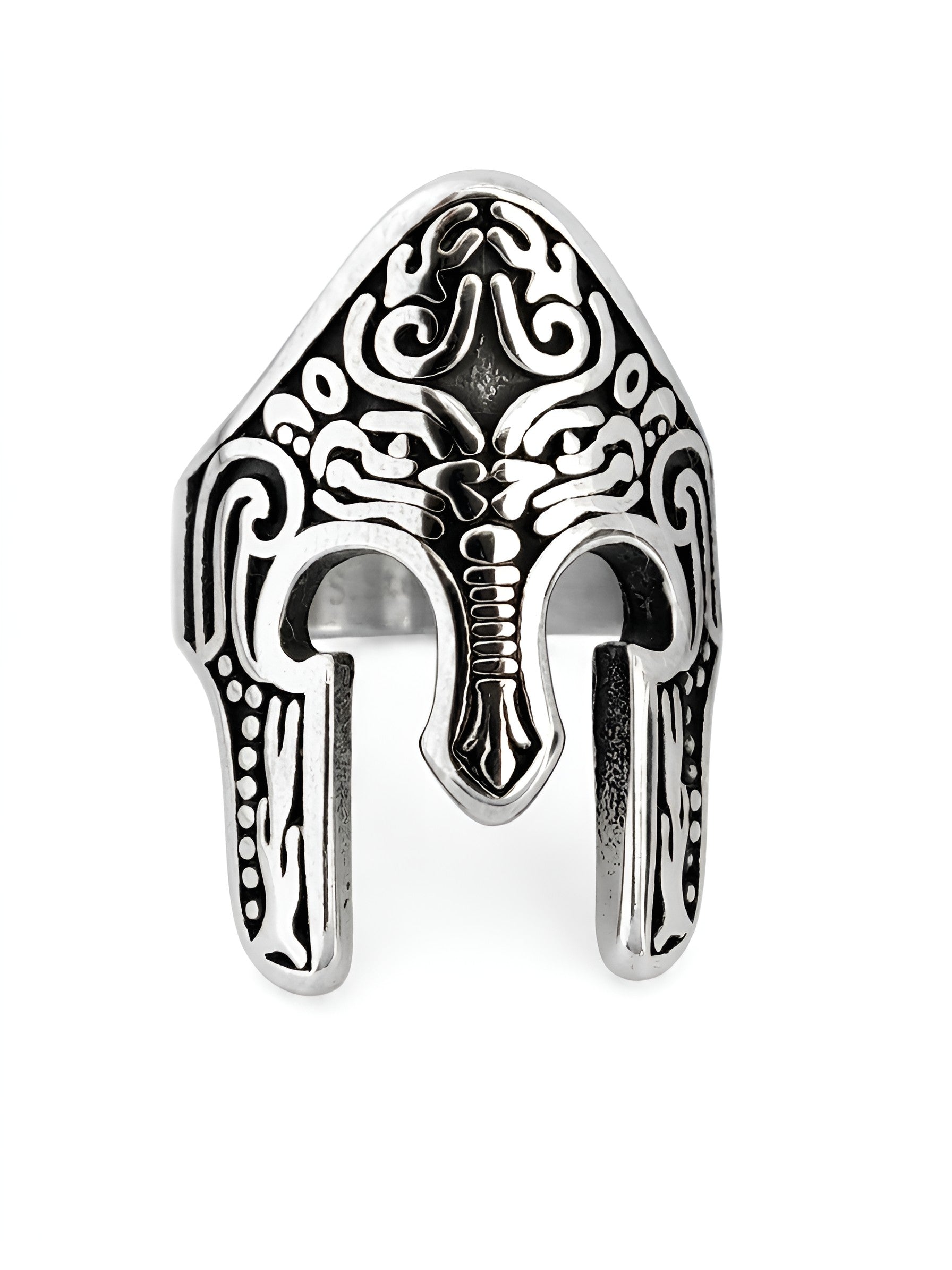 Ancient Greek Spartan helmet stainless steel ring