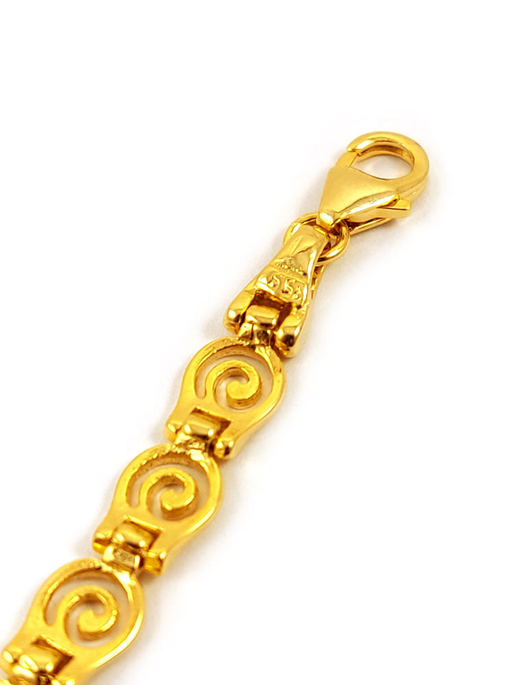 Greek Spiral Gold Plated Silver Fine Bracelet 5mm