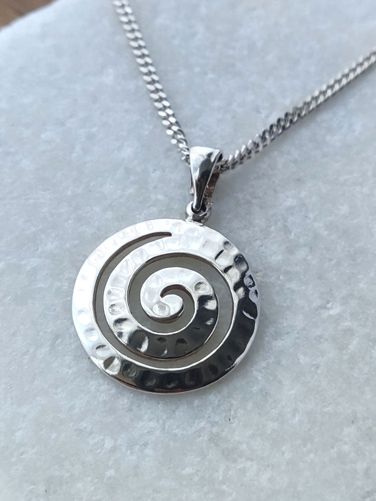 Handmade sterling silver Greek jewelry 20mm pendant