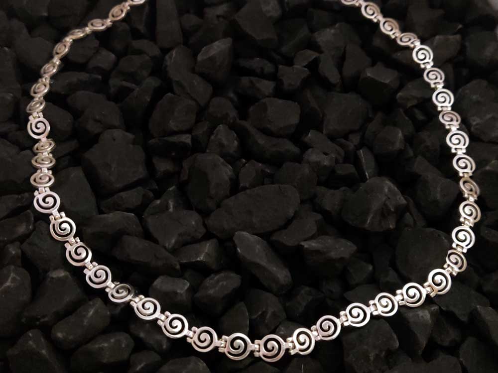 Greek Silver Spiral 7mm Fine Necklace