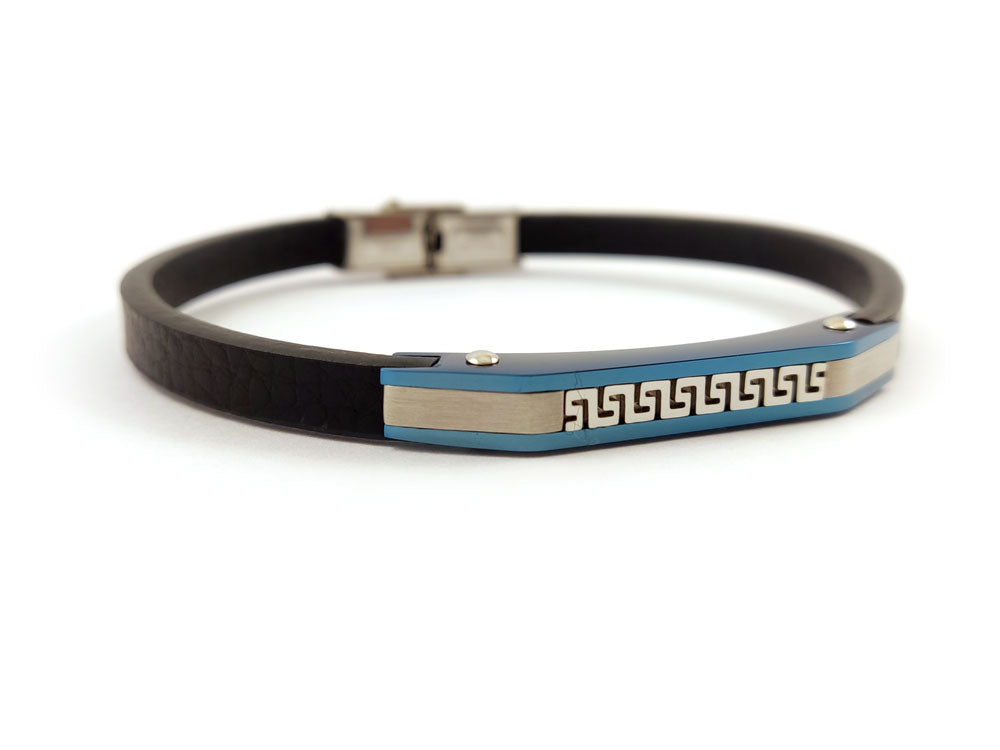 Handmade Greek key bracelet for men made in Greece