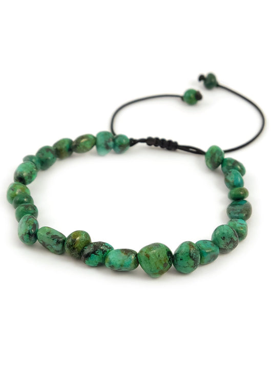 Bracelet pierres turquoise vertes naturelles