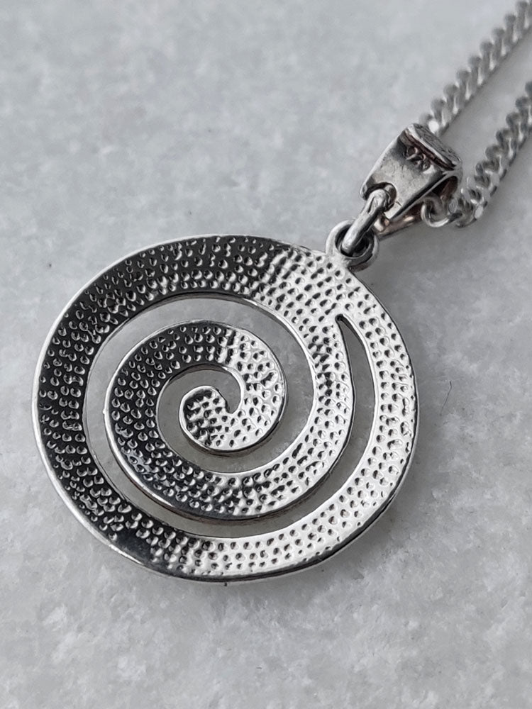 Ancient Greek spiral symbol necklace in 925 silver