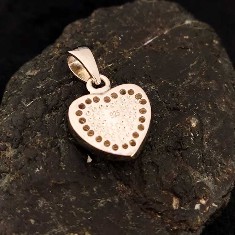 Greek made Sterling Silver Blue Opal Heart Pendant jewelry gift for women