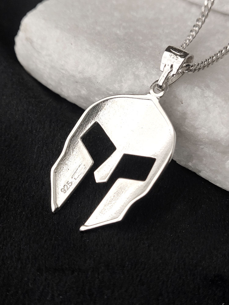 925 silver Spartan pendant close-up detail