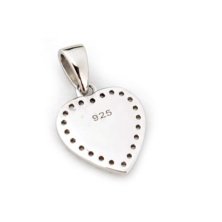 Women’s sterling silver 925 heart pendant, hallmarked, 14x14mm