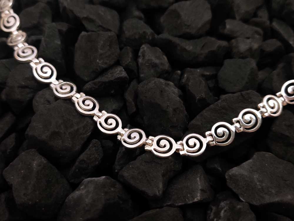 Greek Silver Spiral 7mm Fine Necklace