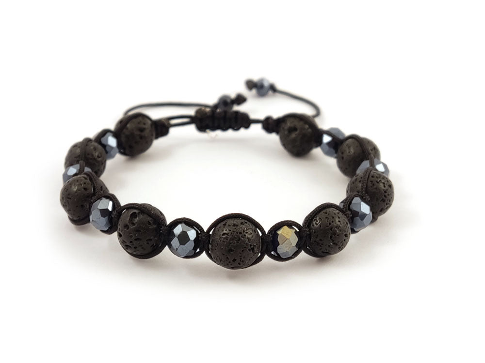 Black hematite crystal bracelet for men and women