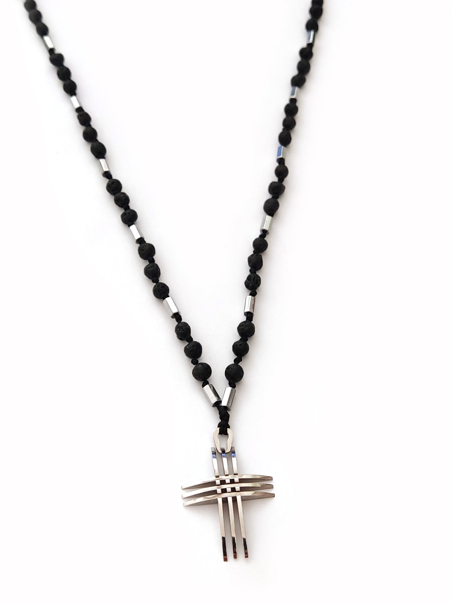 Cross Lava Necklace
