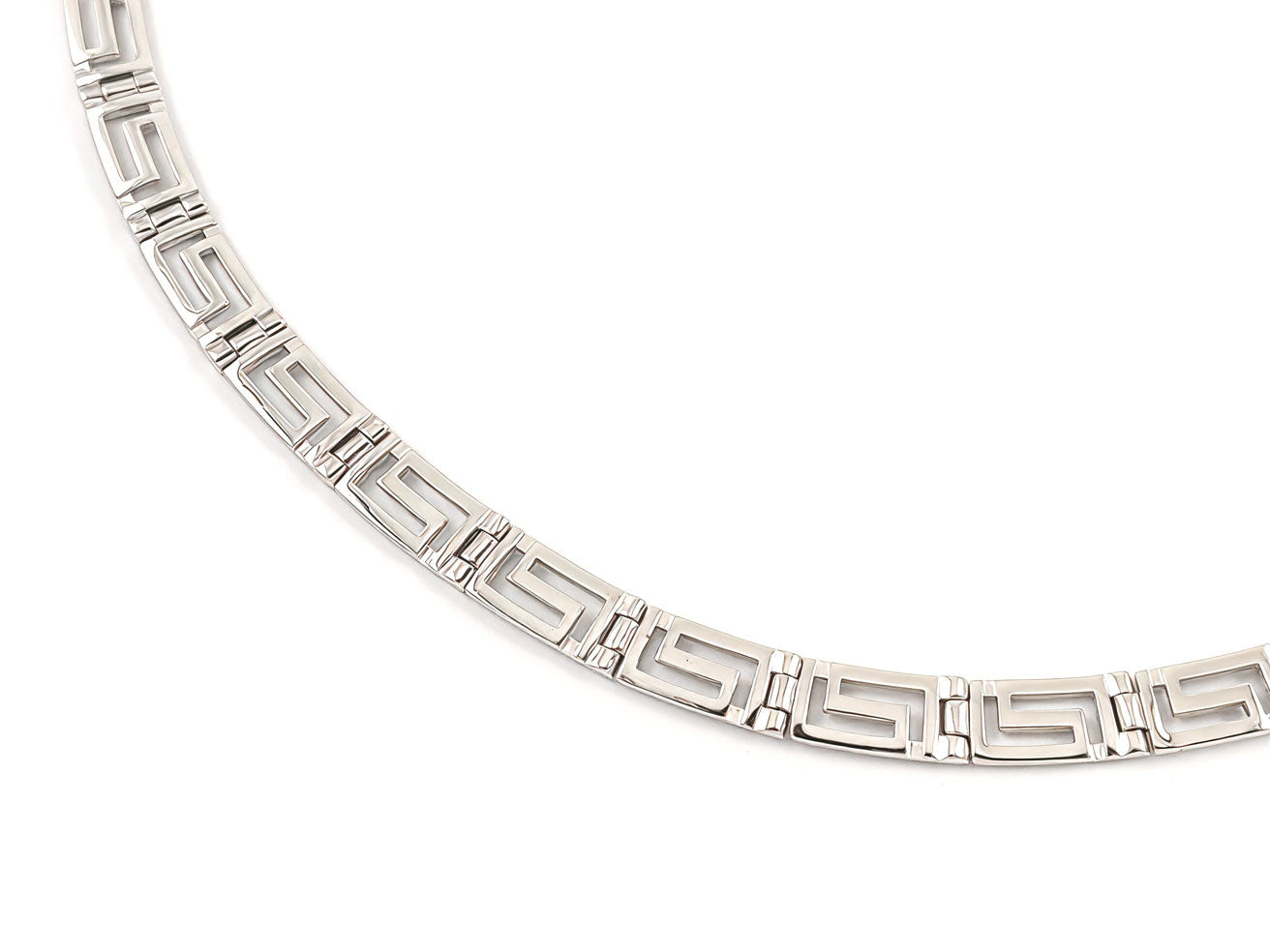 Premium handmade Greek silver necklace detail
