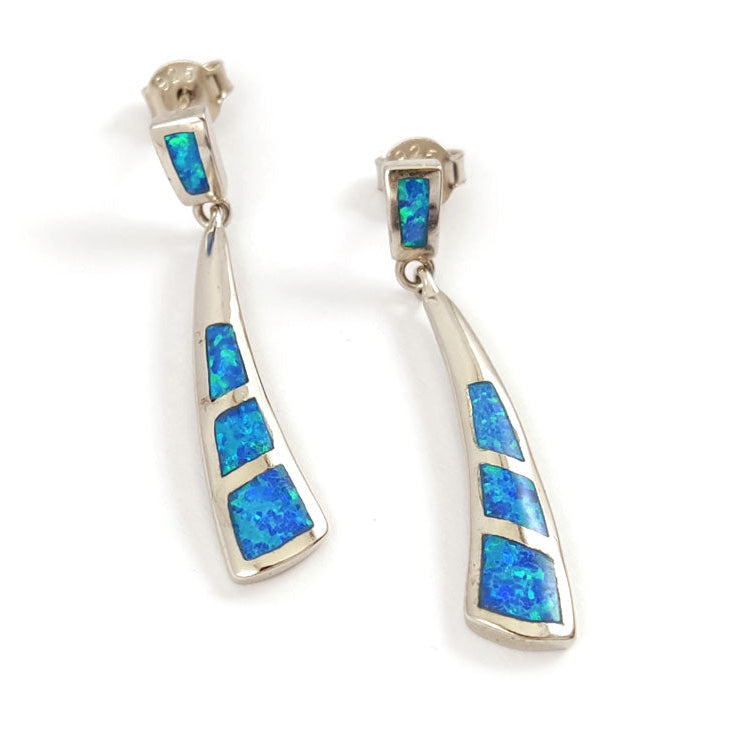 "Modern Greek opal earrings in sterling silver 925"