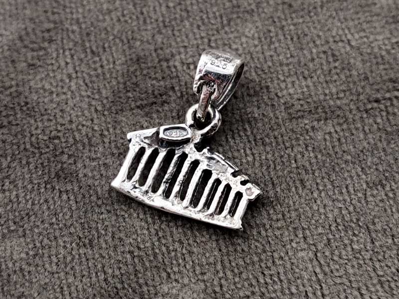 Parthenon Of Athens Greek Silver Pendant 15x10mm