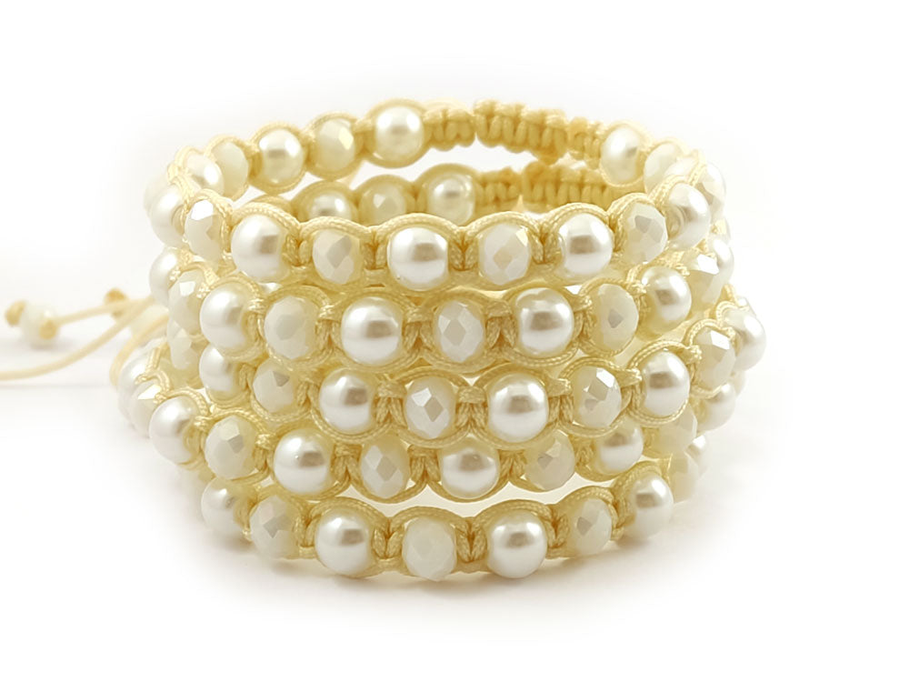 Greek handmade Shamballa bracelet close-up detail