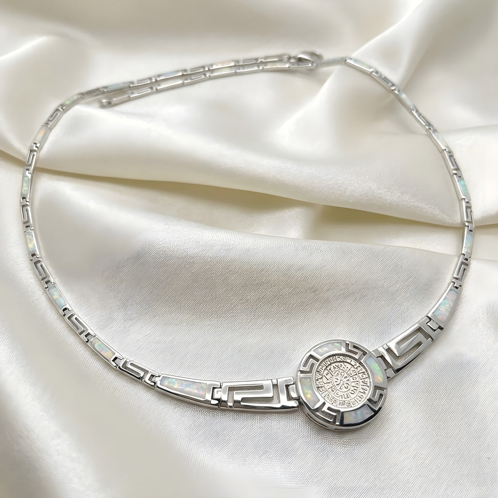 Hallmarked 925 silver Greek necklace