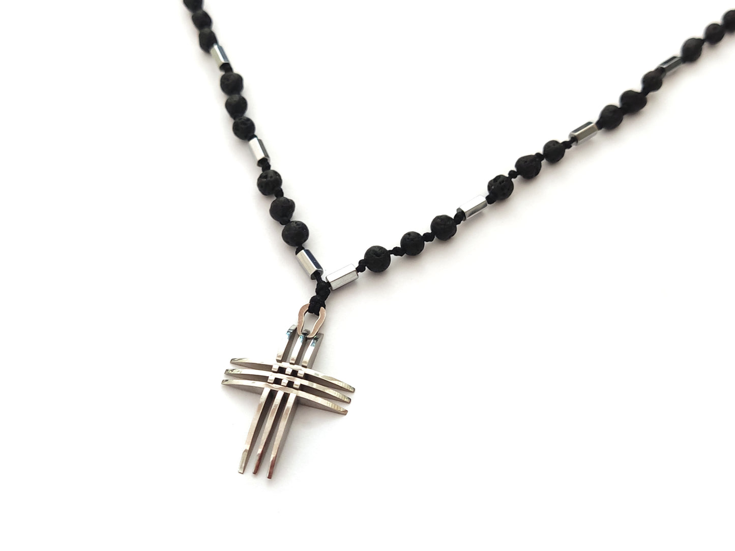 Cross Lava Necklace