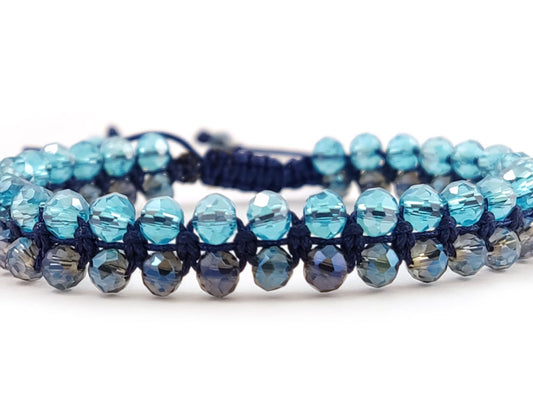 Handmade Greek macrame bracelet double row cord