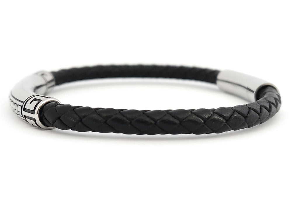 Unisex Greek Key bracelet with 6mm width displayed flat

