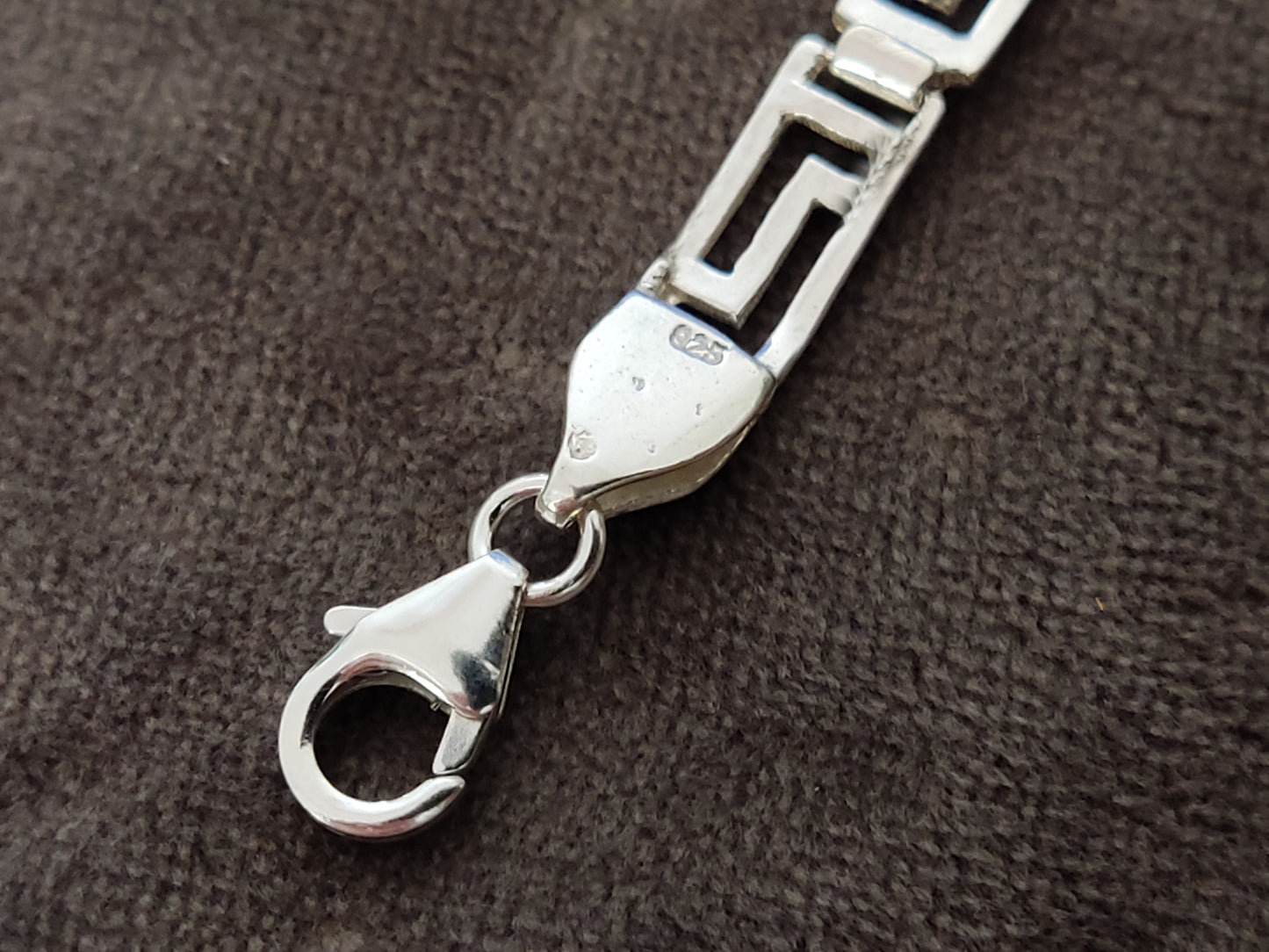 Sterling Silver 925 Greek Key Bracelet 6mm
