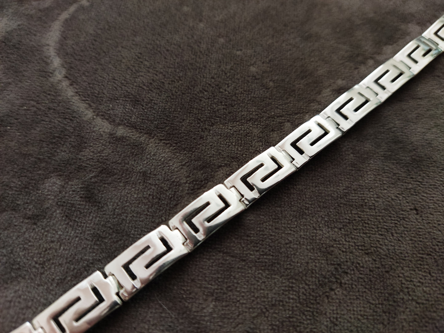 Bracelet en argent avec clé grecque pour hommes et femmes, 9mm