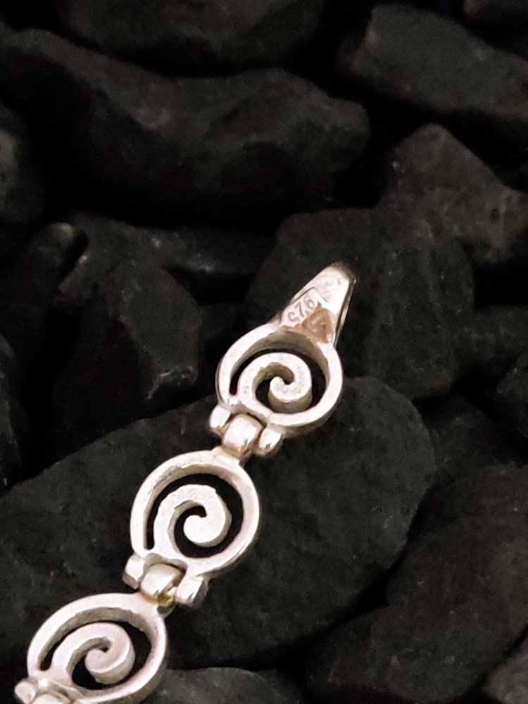 Greek Silver Spiral 7mm Fine Necklace