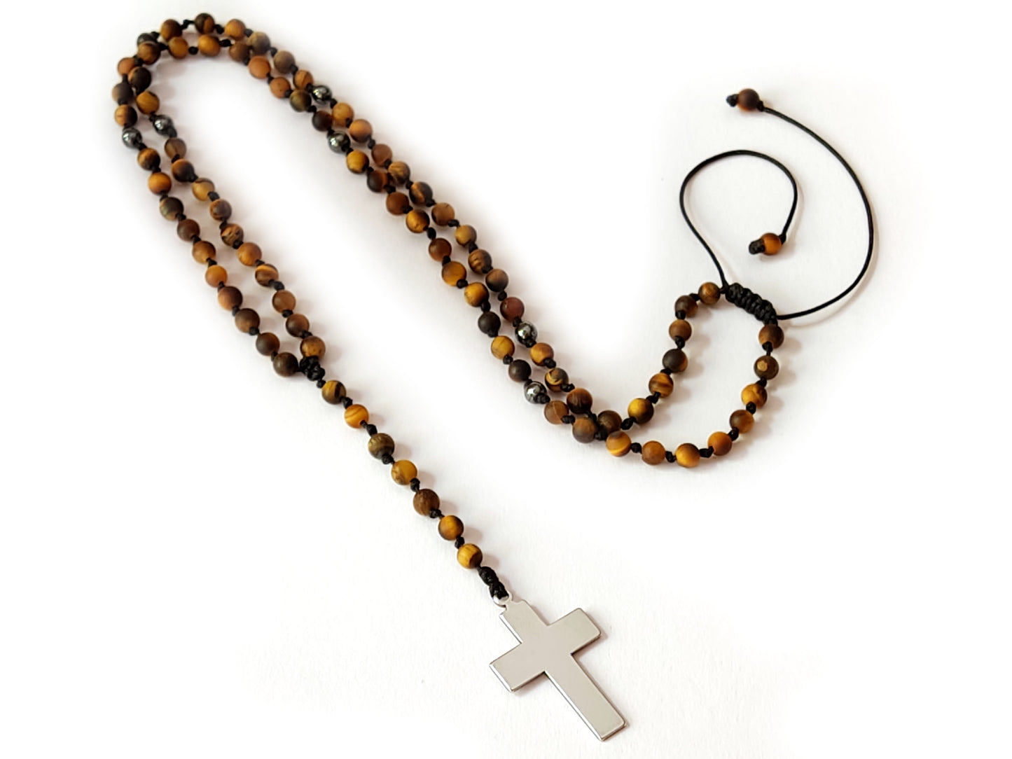 Handmade Greek Tiger's Eye Rosary Style Necklace