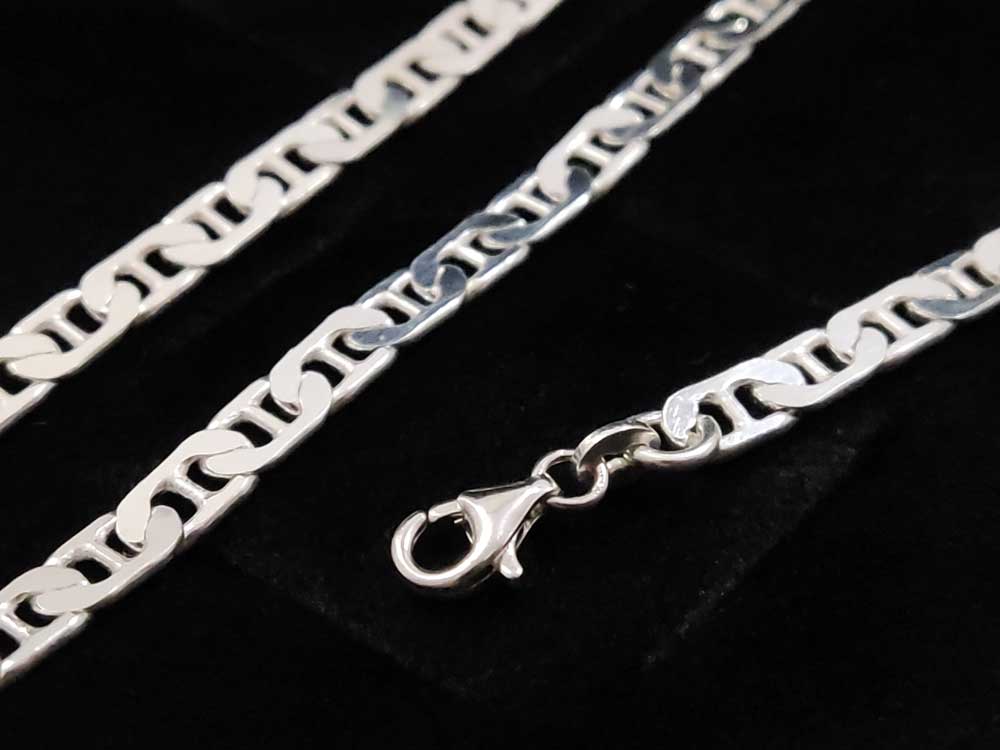 Sterling Silver 925 Theta Greek Chain Necklace Bracelet 5mm