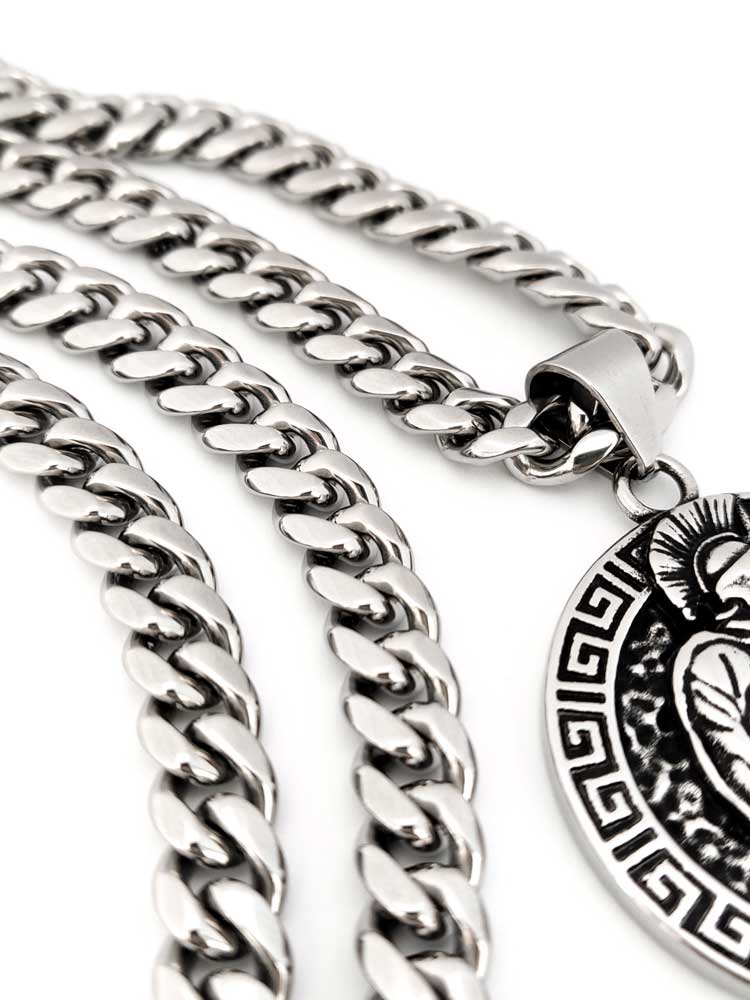 Stainless steel Greek warrior necklace with free shipping