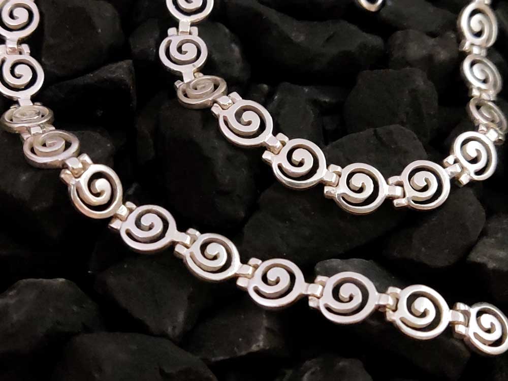 Greek Silver Spiral 7mm Fine Necklace