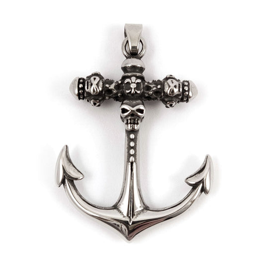 Stainless steel anchor pendant necklace made in Greece