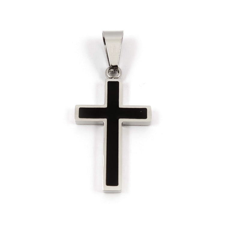 “Stainless steel Greek cross pendant 31x21mm”