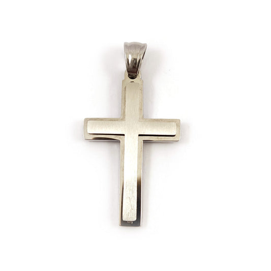 “Stainless steel Greek cross pendant 30x20mm”