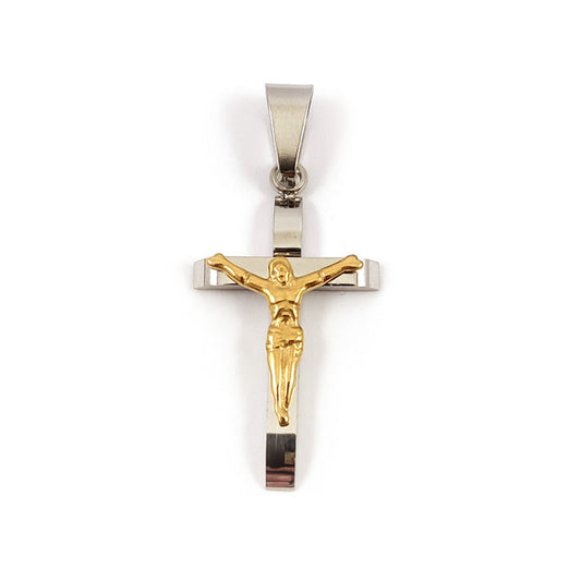 “Stainless steel Greek cross pendant 30x19mm”