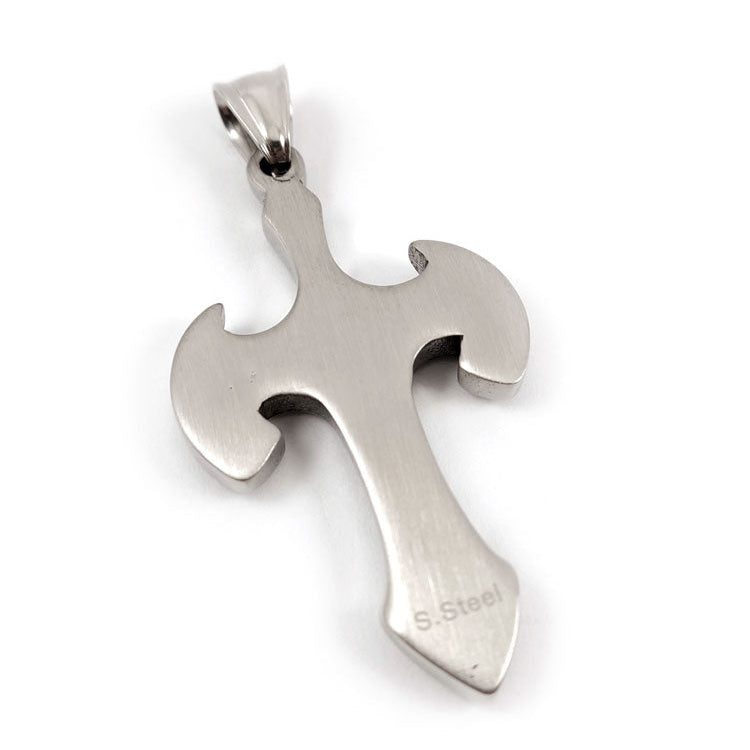 Hallmarked modern cross pendant close-up detail