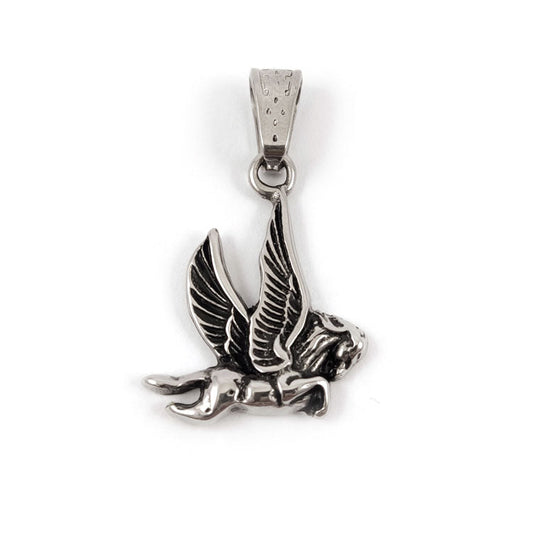 Stainless steel Pegasus pendant with flying horse design