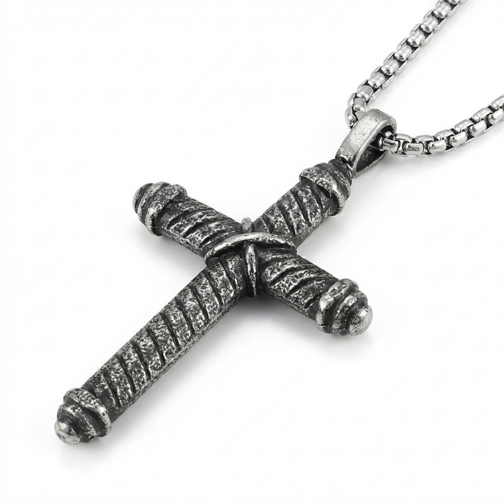 Cross pendant close-up detail