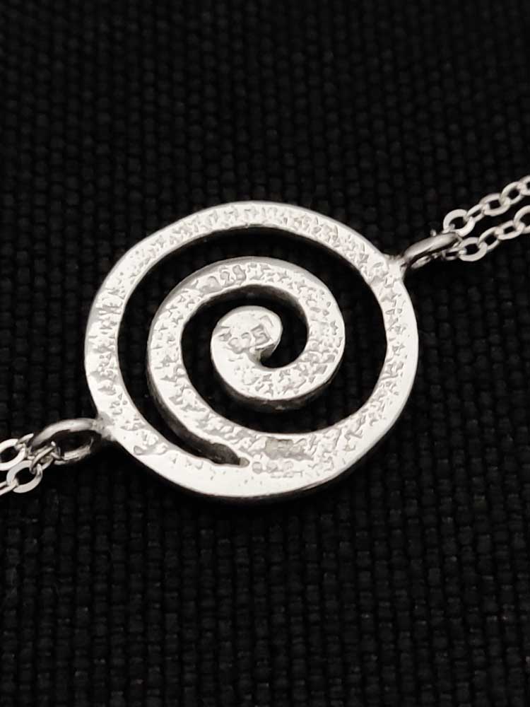 Greek Spiral 19mm Silver Chain Adjustable Bracelet