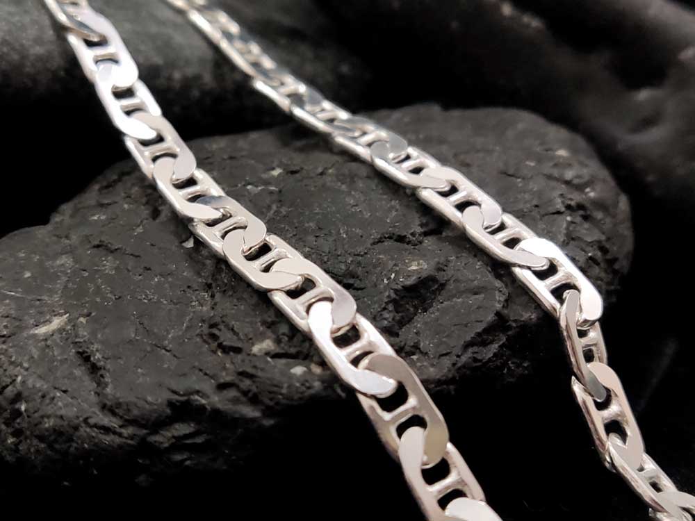 Sterling Silver 925 Theta Greek Chain Necklace Bracelet 5mm