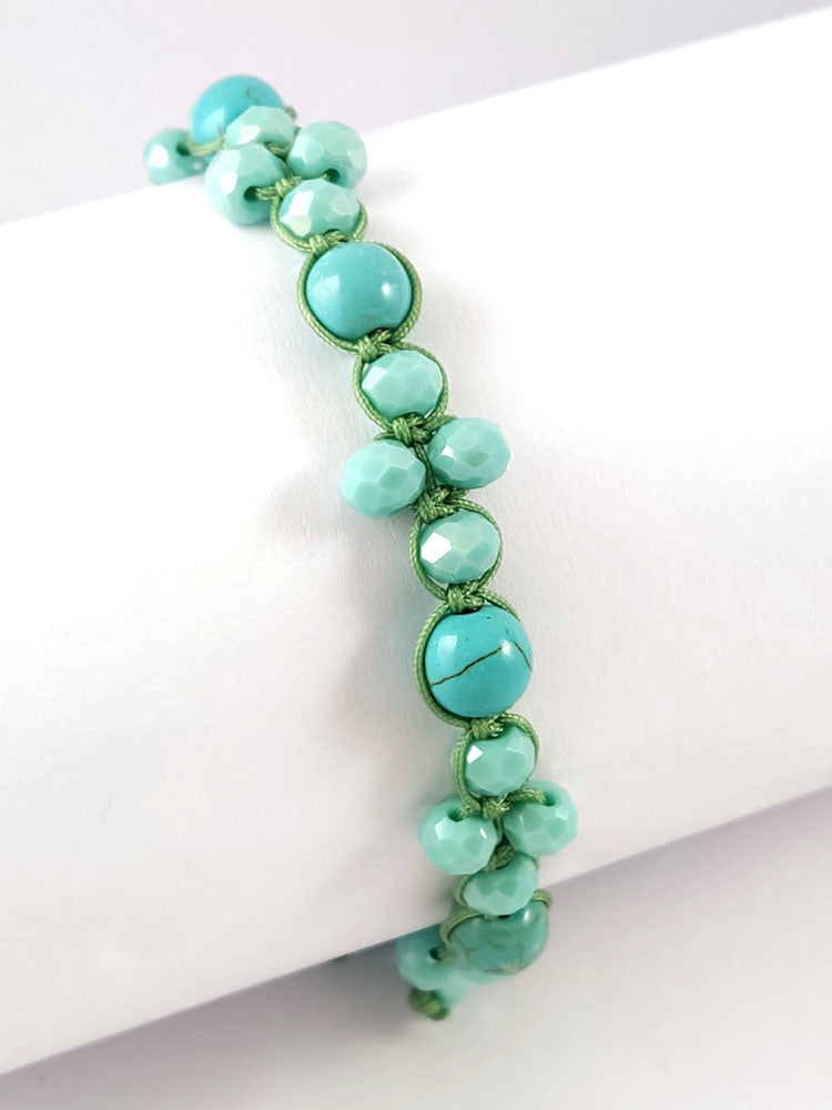 Natural stone bracelet handmade in Greece close-up