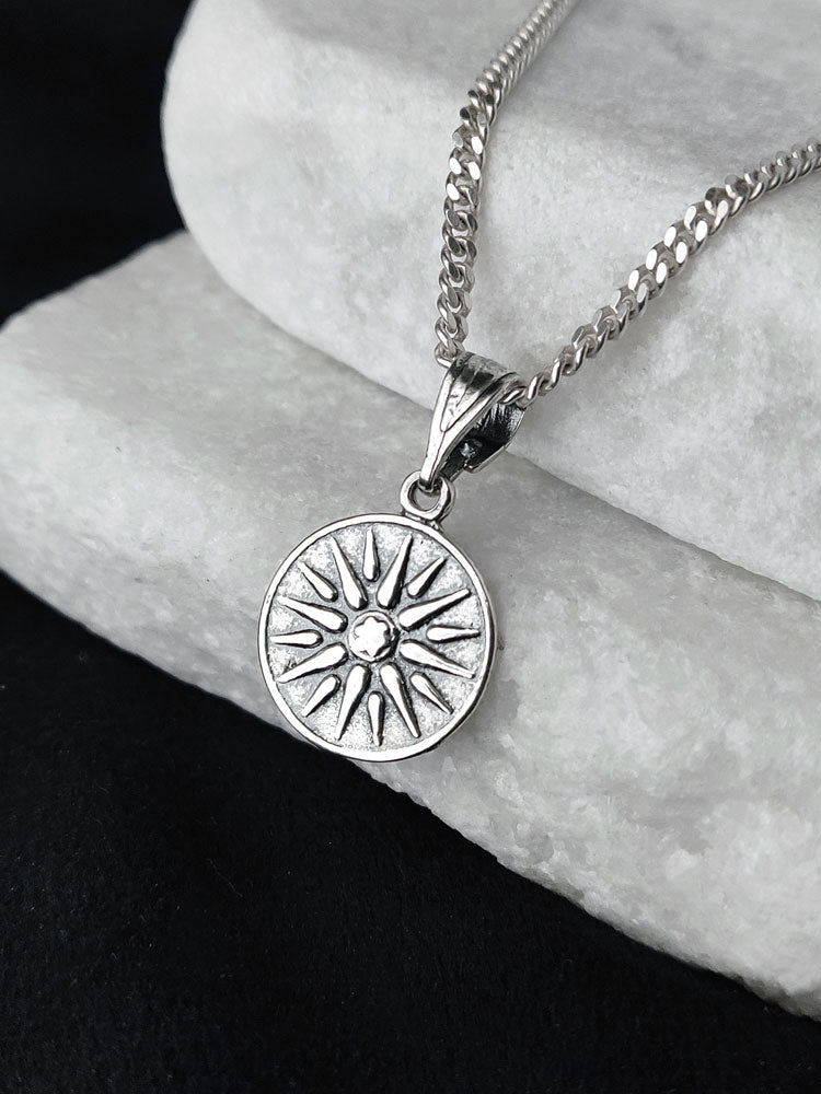 Elegant small silver pendant Greek design
