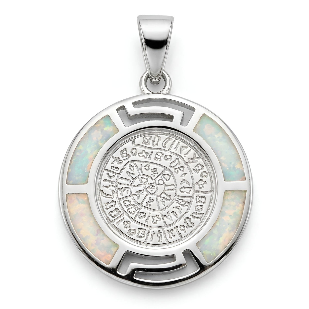 925 silver Phaistos Disc pendant 2 cm diameter