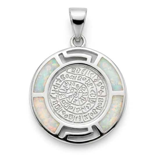 925 silver Phaistos Disc pendant 2 cm diameter