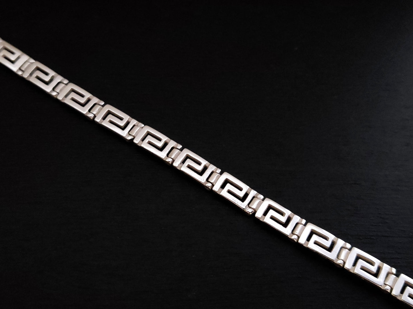 Silver Greek Key Bracelet 5mm