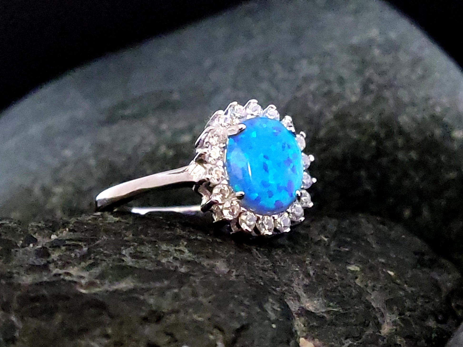 Rosetta Blue Opal Silver 925 Ring High Quality Sirioti Jewelry