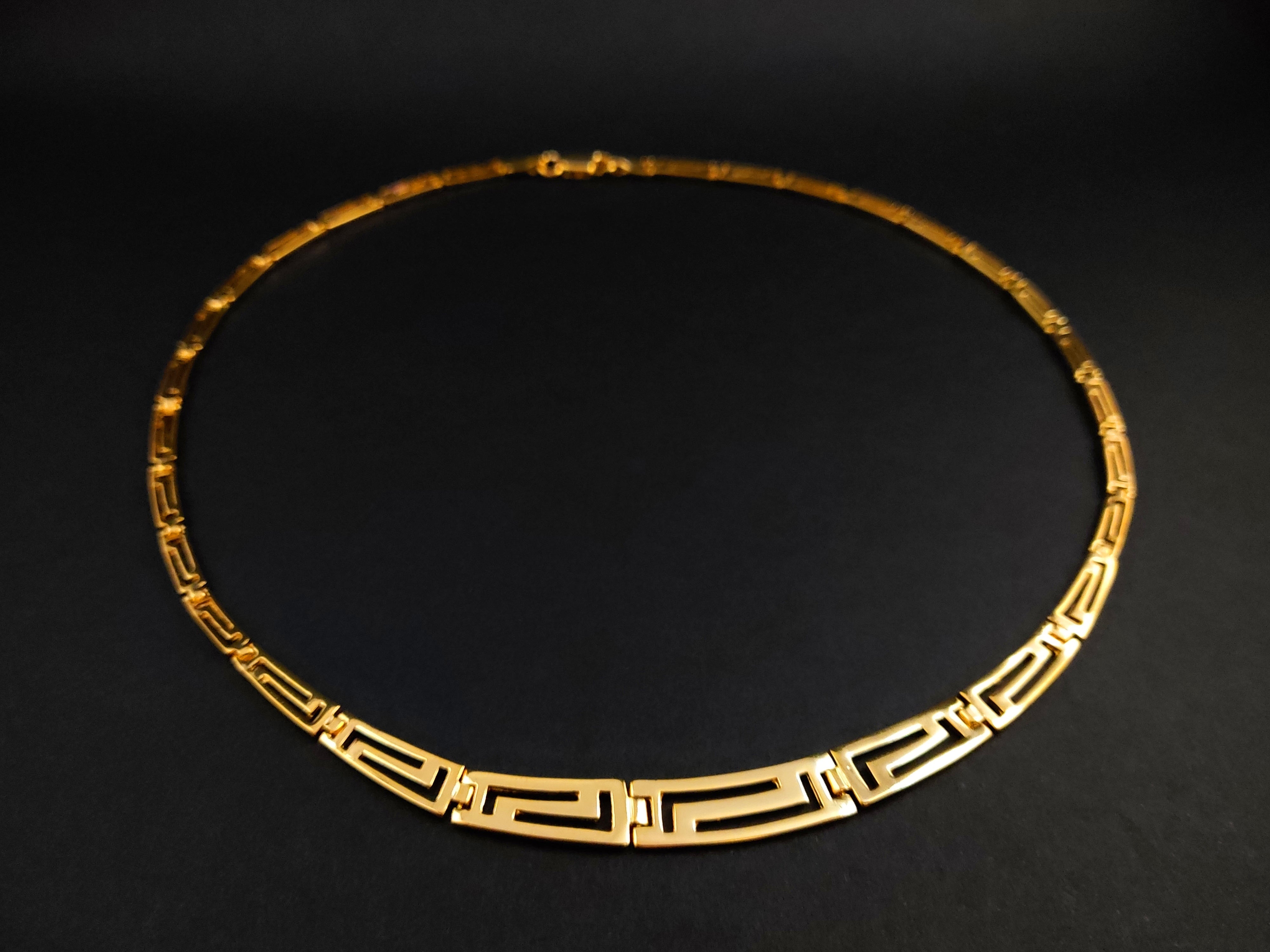 Lion and Greek Key in Gold necklace – Aliki Jewellery