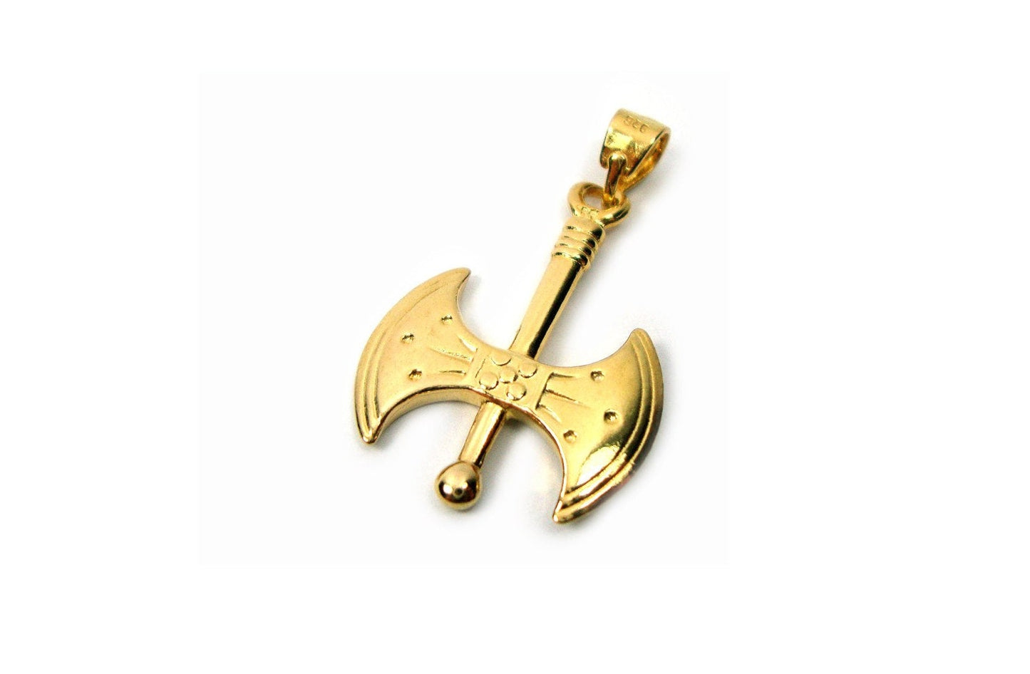 Labrys Double Axe Gold-Plated Silver Pendant 20x30mm