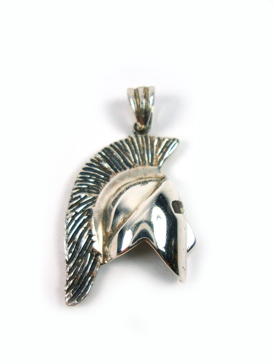 Sterling Silber 925 Altgriechisch Leonidas Spartan Half Flat Warrior Helm, Sparta Altgriechisch 300 Rüstung Anhänger, Griechische Anhanger