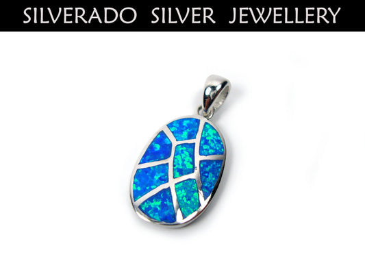 Sterling Silver 925 Modern Oval Shape Pendant Fire Rainbow Opal 14x20mm, Opal Pendant, Opal Anhanger, Blue Opal Jewelry, Oval Opal, Greek