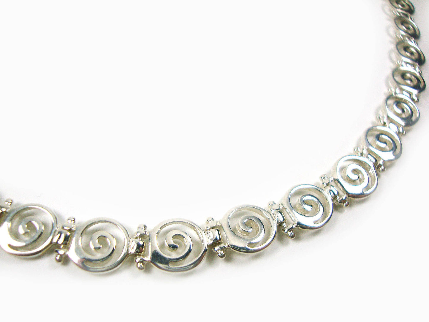 Sterling Silver 925 Greek Spiral Necklace Circle Of Life Infinity Key - Griechische Spiral Halskette - Bijoux grecs - Collier Grecque