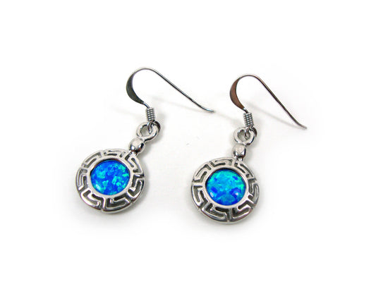 Greek Opal Dangle Earrings 13mm
