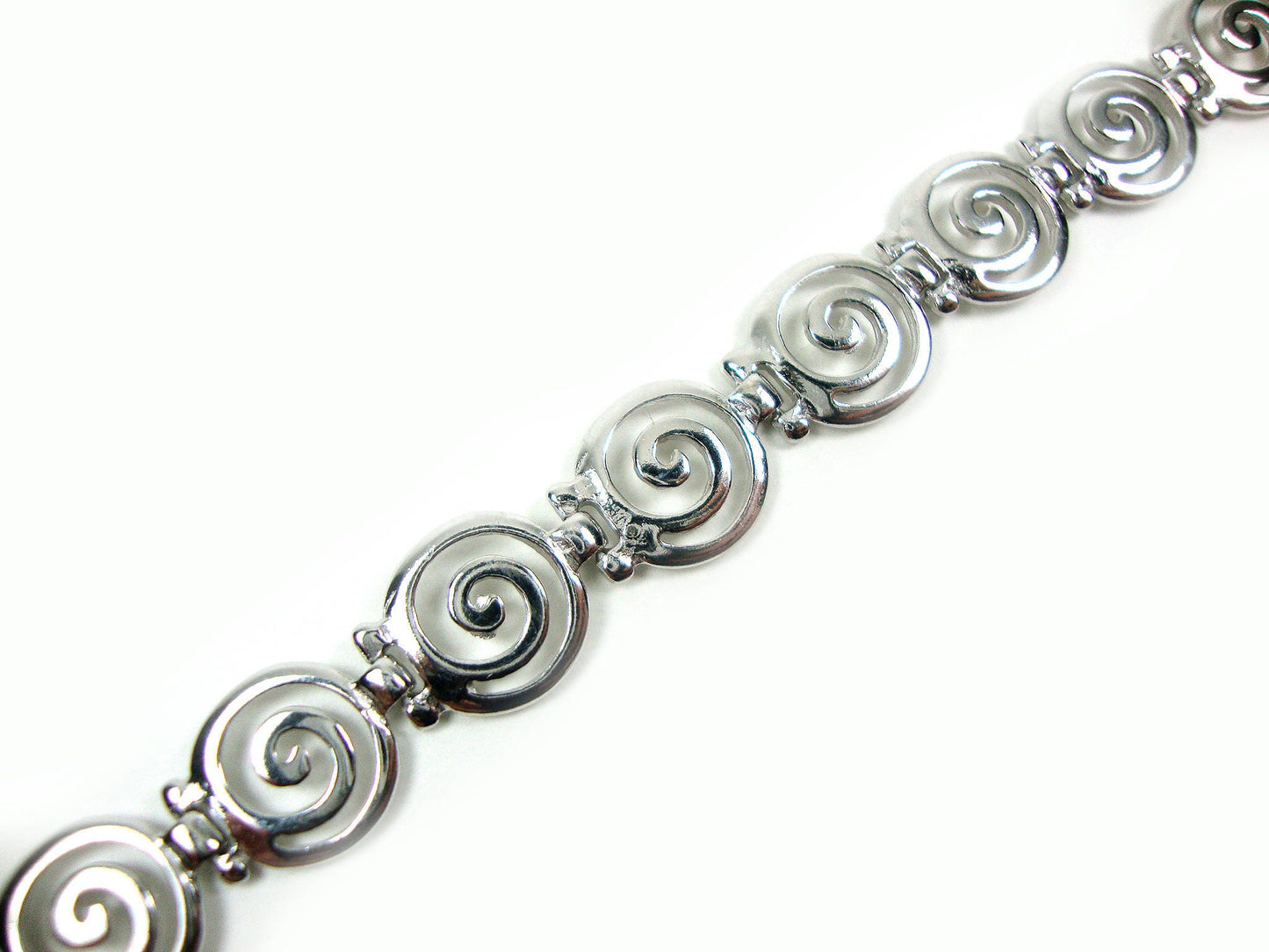 Sterling Silver 925 Ancient Greek Bracelet Infinity Spiral Swirl Vortex Key 10mm Pattern Bracelet  Sizes 16-22 cm, 6.24"-8.58",Greek Jewelry